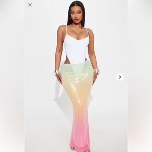 NWT FASHION NOVA TEQUILA SEQUIN MAXI SLIT SKIRT